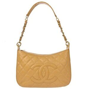 Chanel Beige Calfskin Handbag 114754